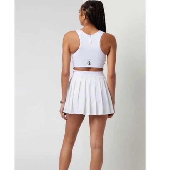 Vuori Dresses & Skirts - VUORI Set Mini Dress XS White Pleated Skirt Tennis Active Pickleball Golf VW611